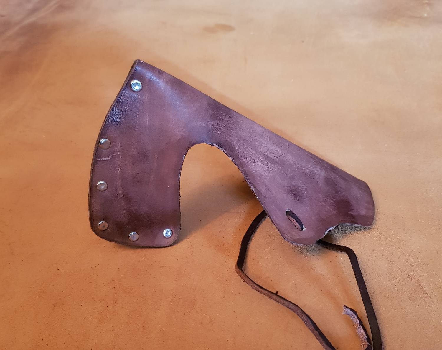 Leather Axe Head Cover Sheath For 8 -10 cm Blade Bushcraft Survival Outdoor