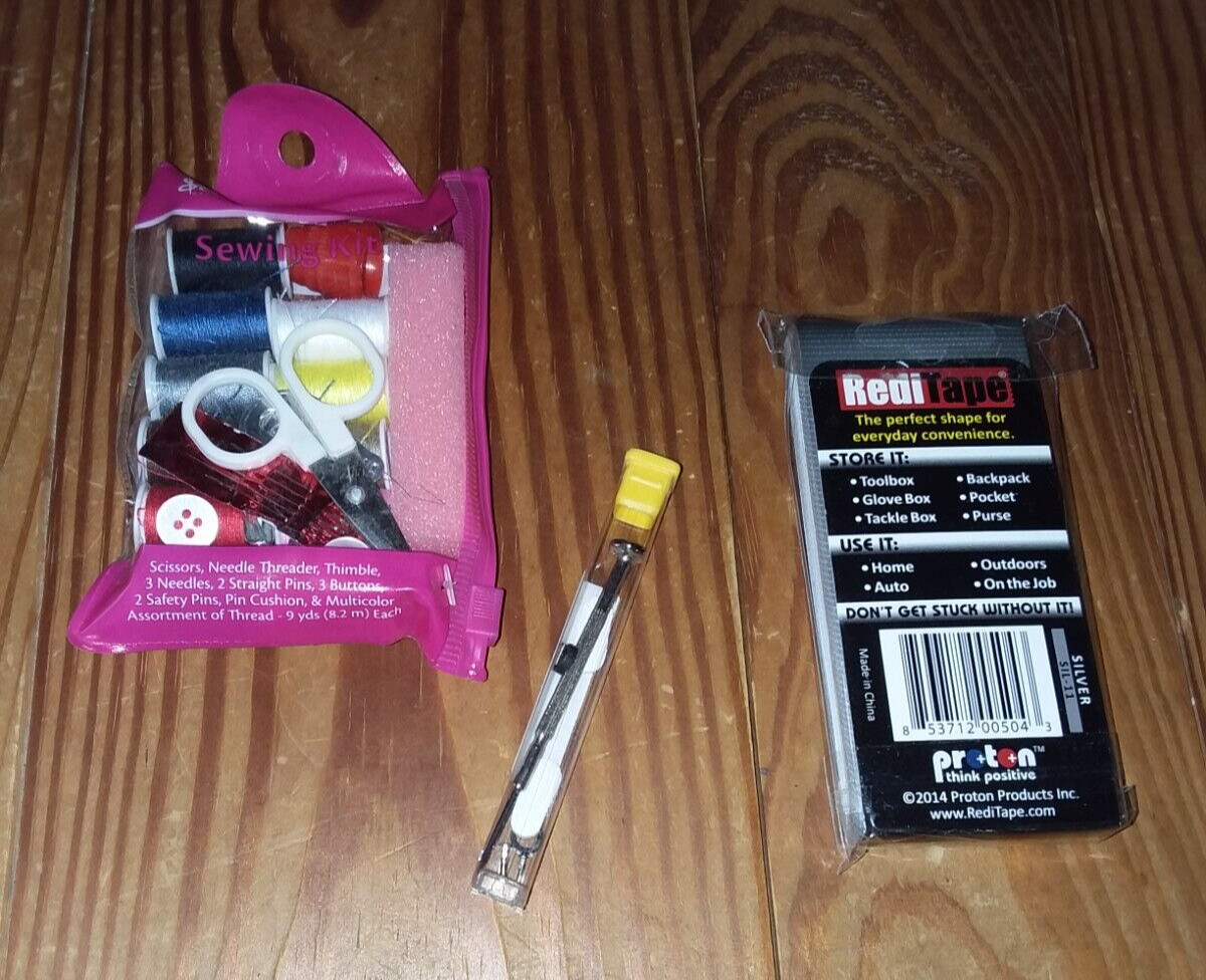 Emergency Repairs Bundle ~ Sewing Kit + Eyeglasses Repair Kit + Duct Tape