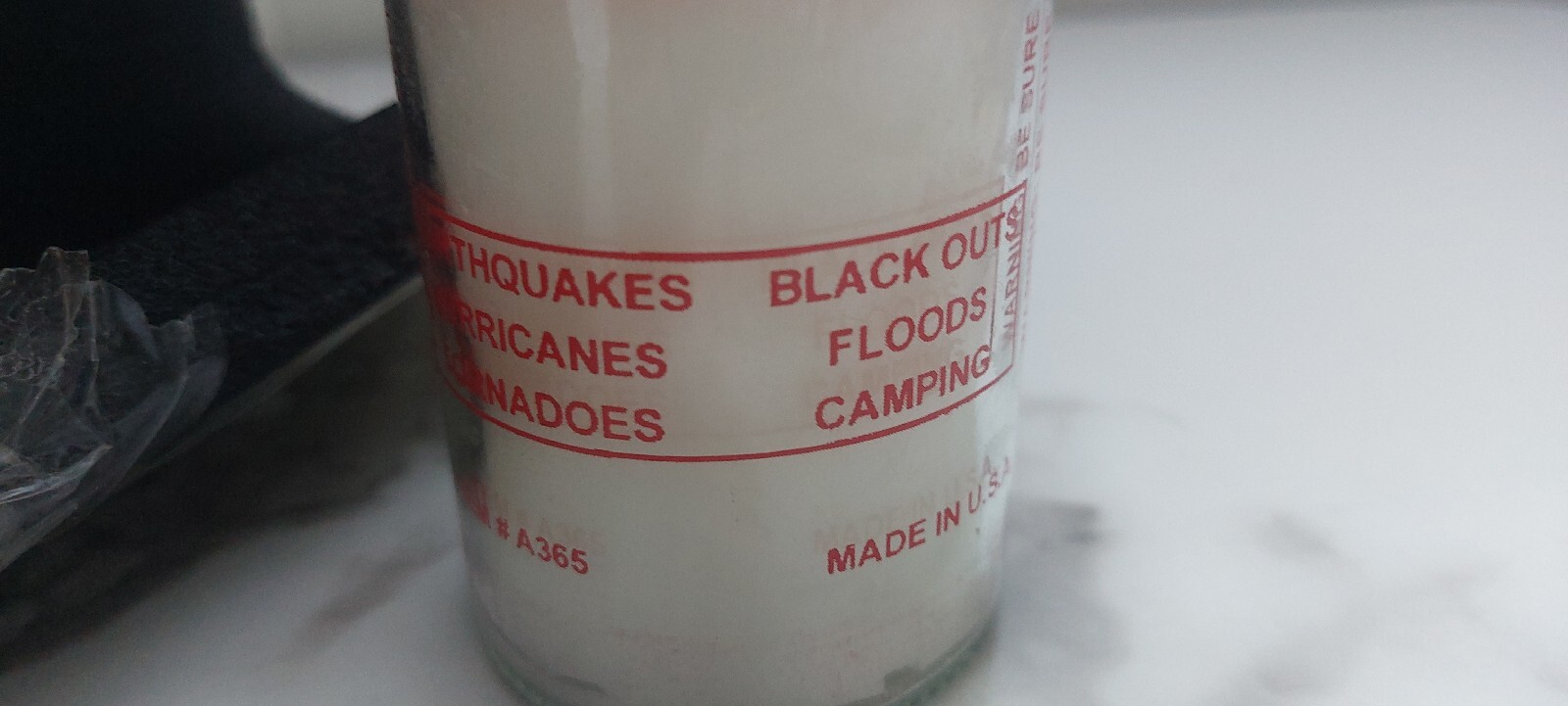 Emergency Candle, 120 hr Survival Candle A365 Made in USA Black outs Disaster *