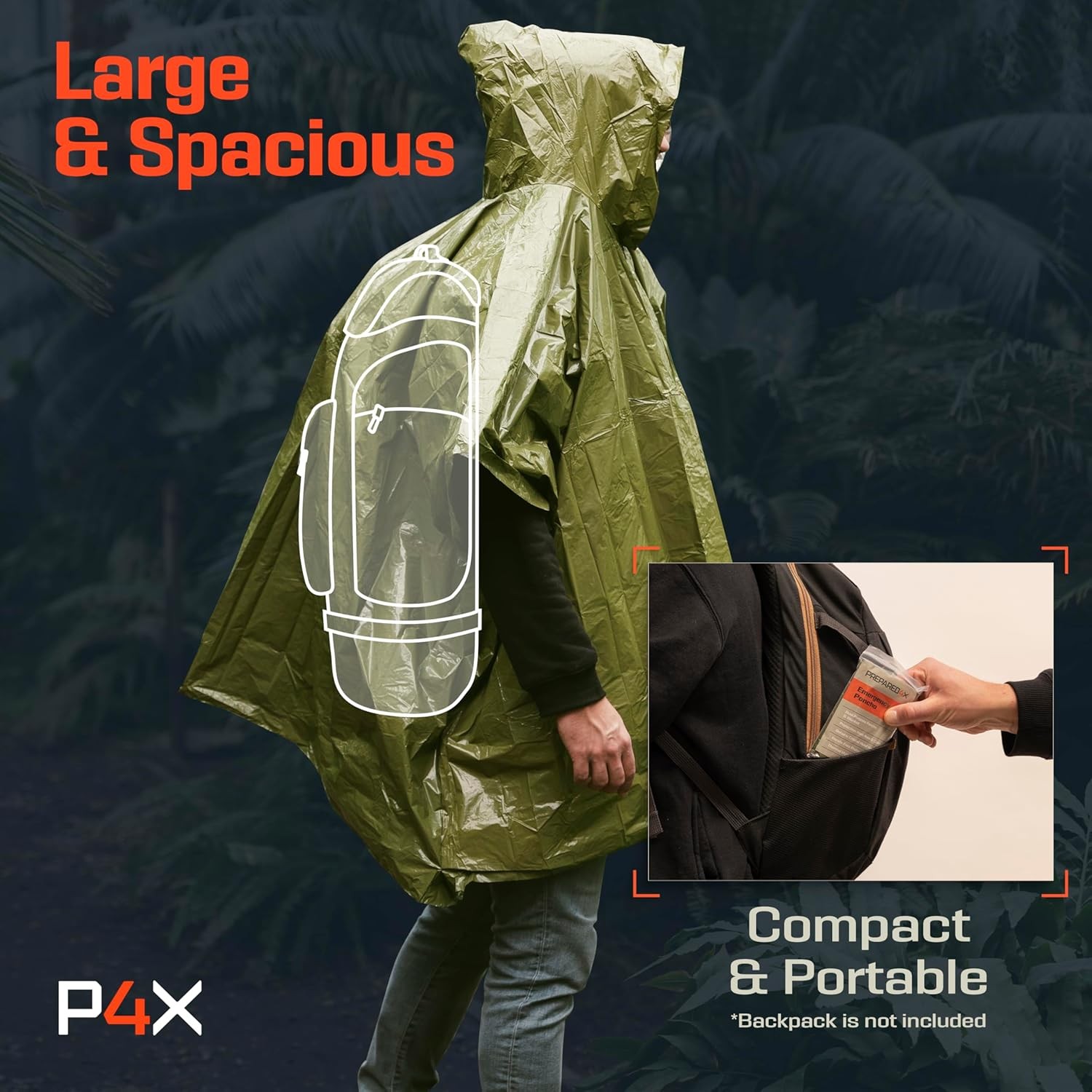 PREPARED4X Emergency Mylar Blanket Waterproof Wind-Resistant Outdoor Camping