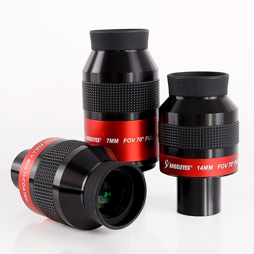 Flat Field Parfocal Eyepiece 70 Degree for Telescope with 8 Optical Lenses