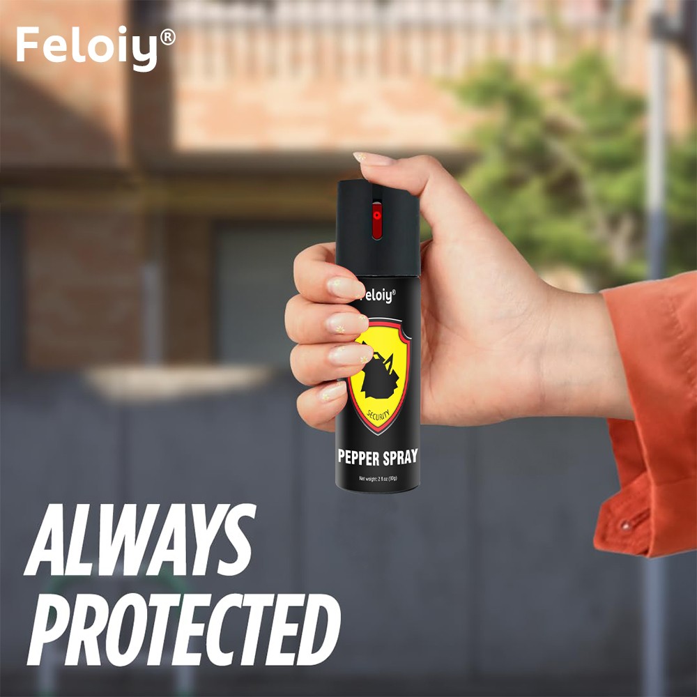 1 Bottle Feloiy Pepper Spray Maximum Strength 2oz 16 ft Black Self Defense