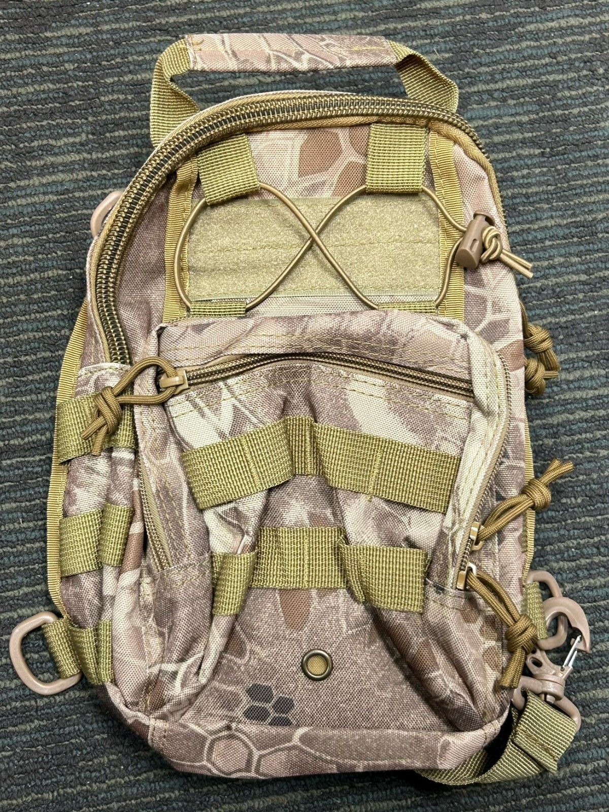 Shoulder Sling Bag Military Style Outdoor Compact Tan Python