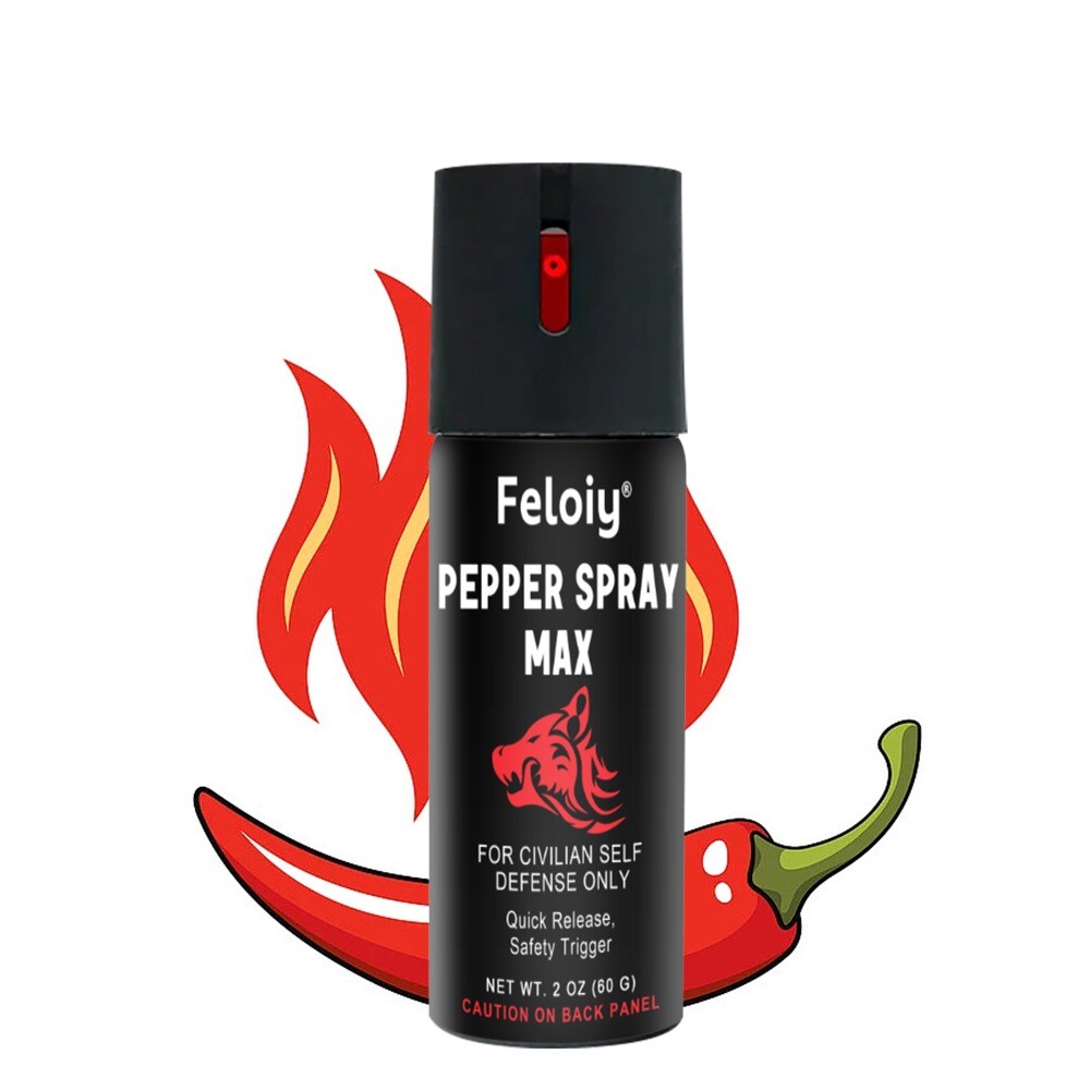 Feloiy pepper spray 2oz Safety Lock Stream Defense Security