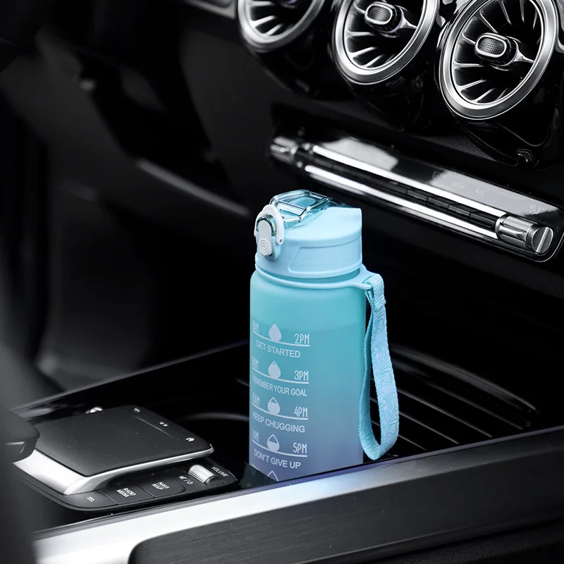 900ML Sports Water Bottle with Time Marker Leak-Proof Cup Motivational Portable