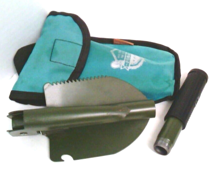 Folding Camping Shovel~Backpacker~Three in One~12 inch~with Carry Case~Fobachi