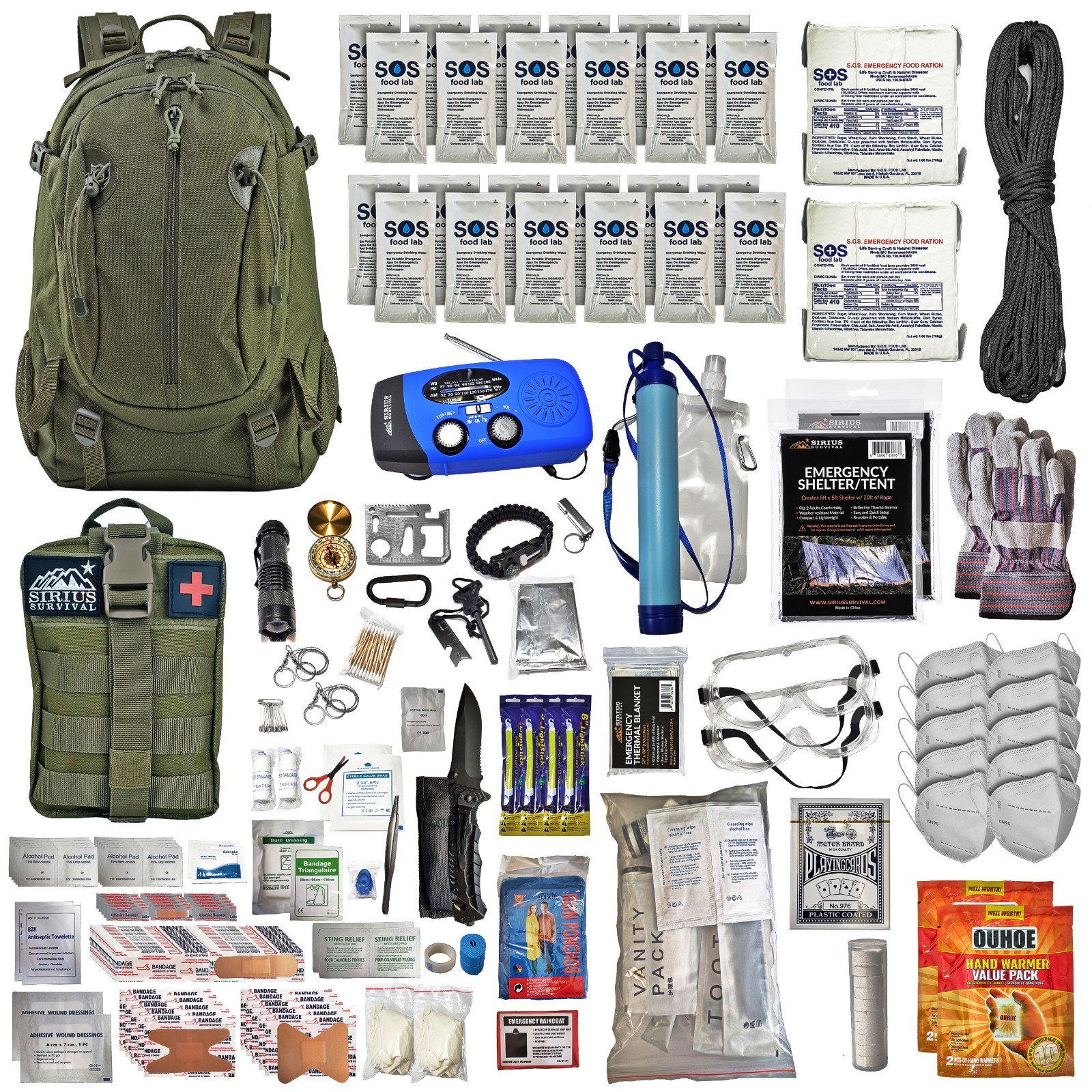 Survival Kit & Emergency Supplies for 2 People – 72 Hour Disaster Kit