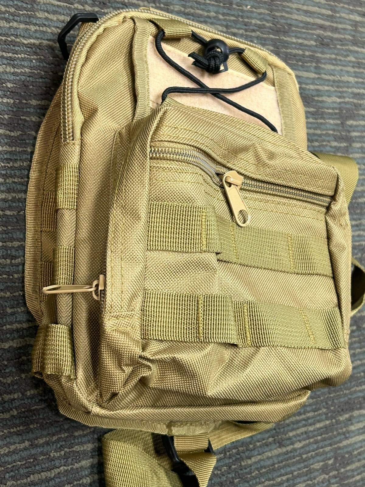 Shoulder Sling Bag Military Style Outdoor Compact Tan