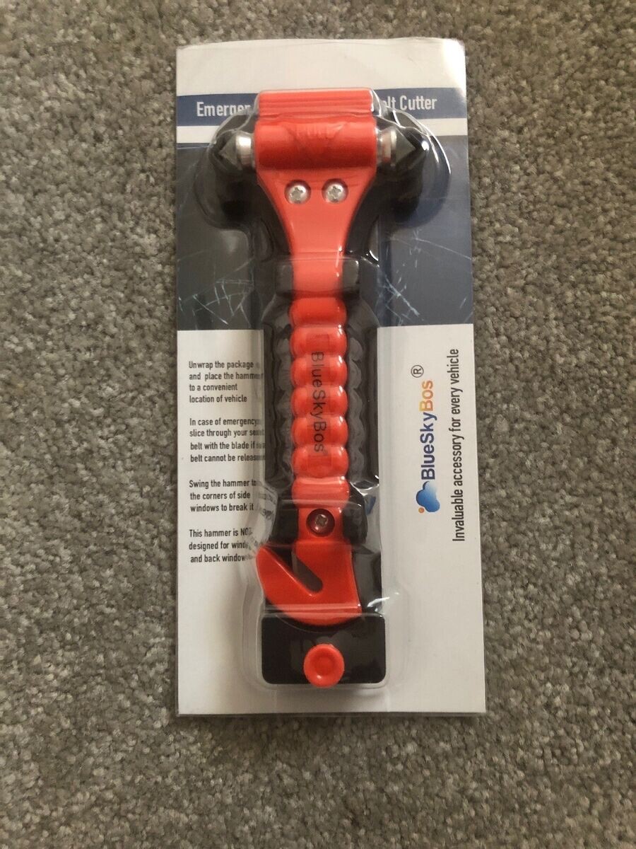 Blueskybos Emergency Hammer And Seatbelt Cutter