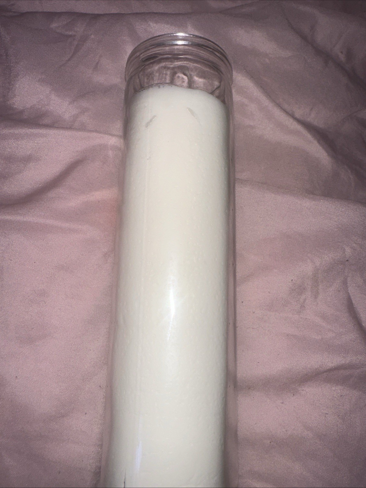 3x Original 80 Hour Hand Crafted White Candles. 3x Beautiful Glass Case