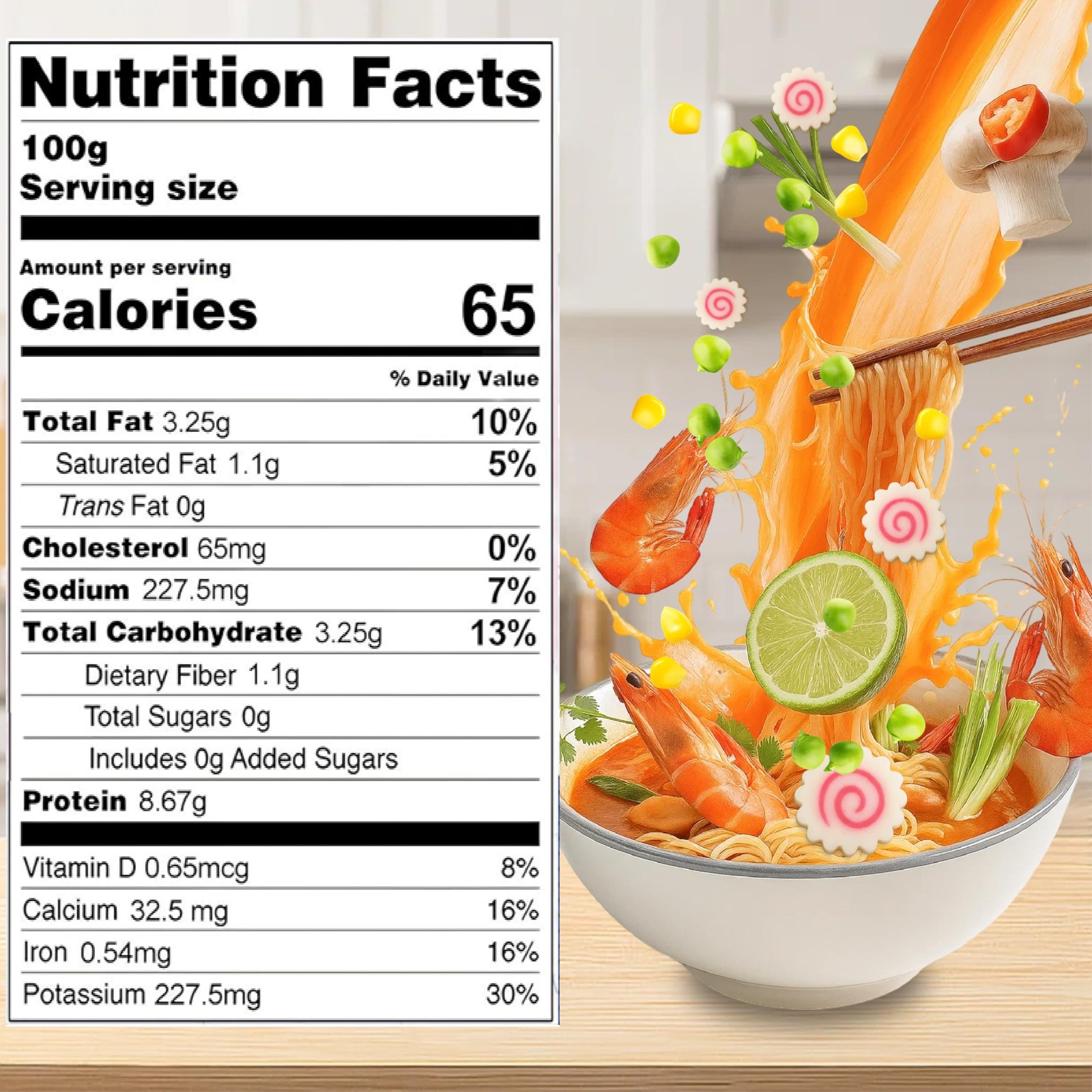 11.6oz Dried Ramen Toppings – 11 Mixed Dehydrated Seafood & 11.6 ounces