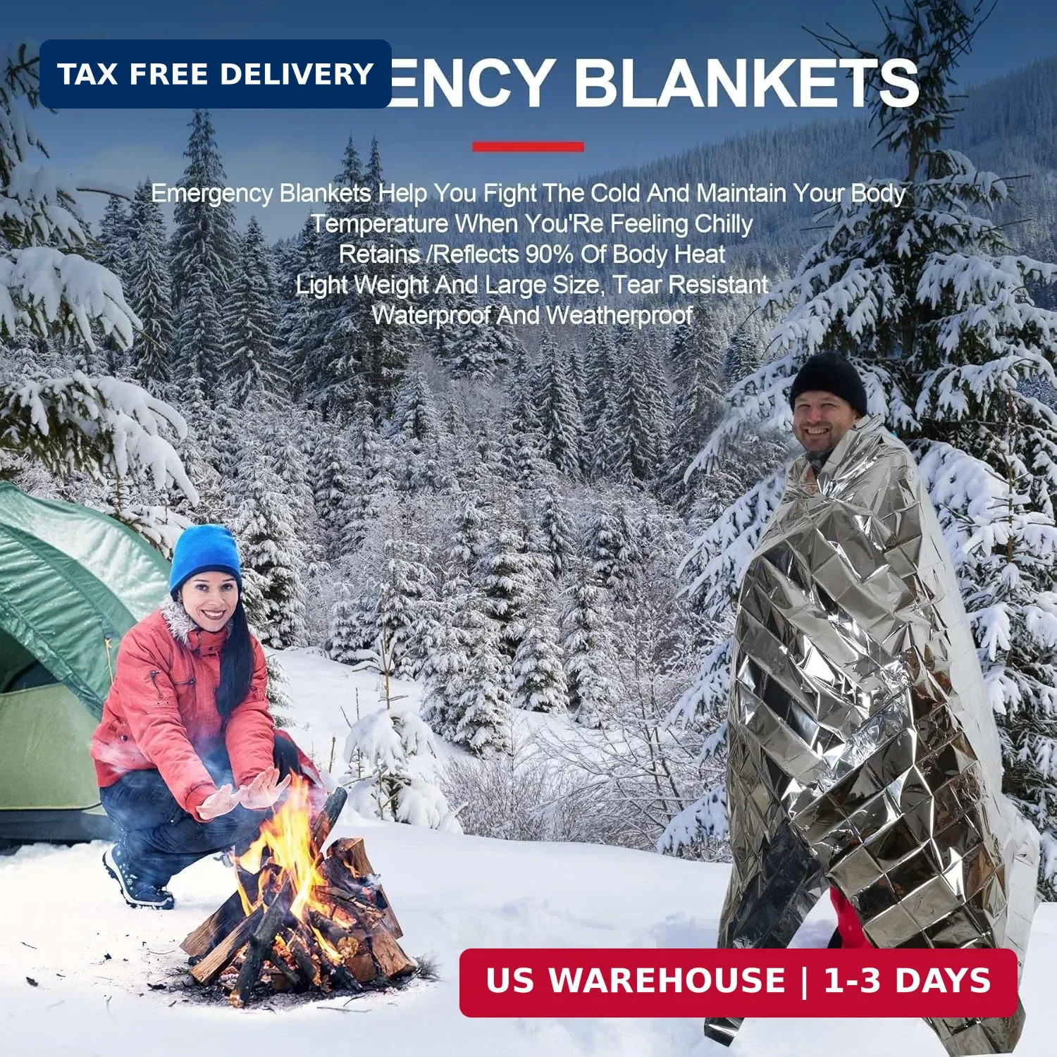 9 Pack Emergency Blankets, Outdoor Survival Emergency Insulated Gear, Mylar Ther