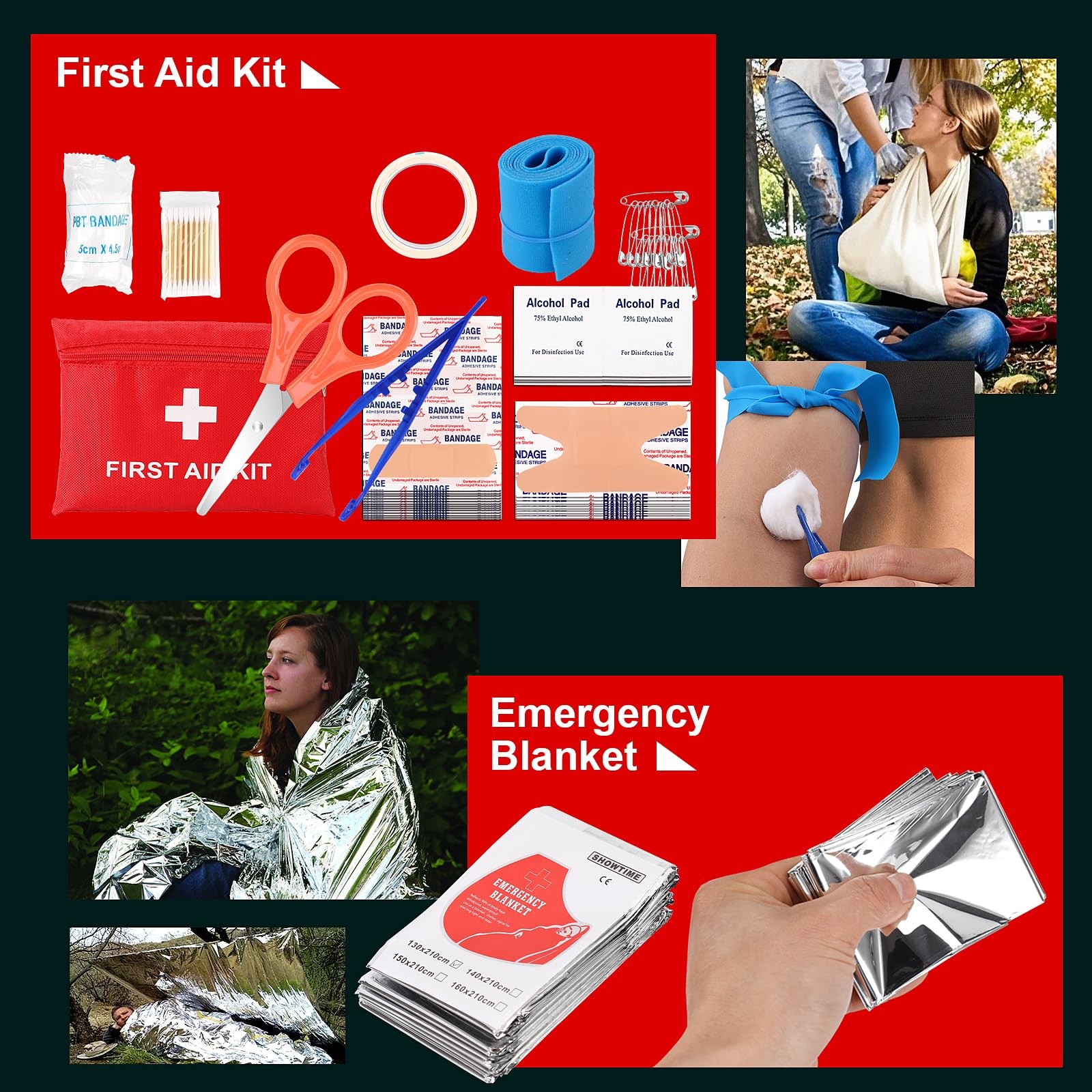 PIXATO Survival Kits, Survival Gear and Equipment 116-in-1, Emergency Kit with