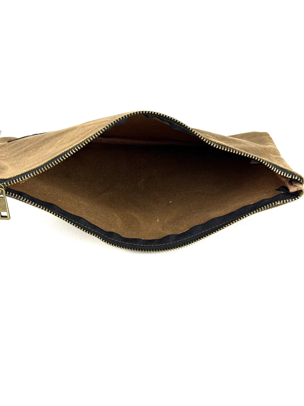 NEW Readywares Waxed Canvas Small Zipper Pouch Bag Brass Zipper Water Resistant