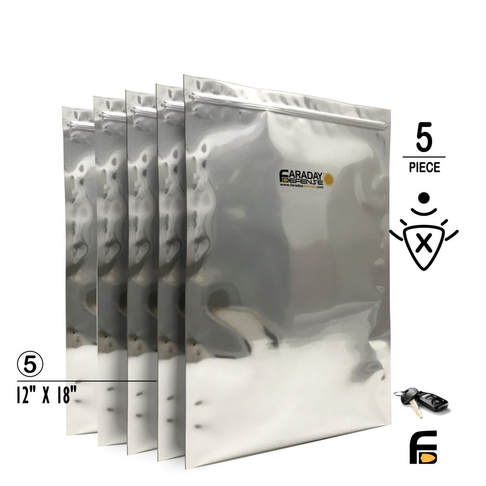 Faraday 5 PC X-Large Laptop NEST-Z 7.0 Mil 5-Layer EMP Bags 12″ x 18″