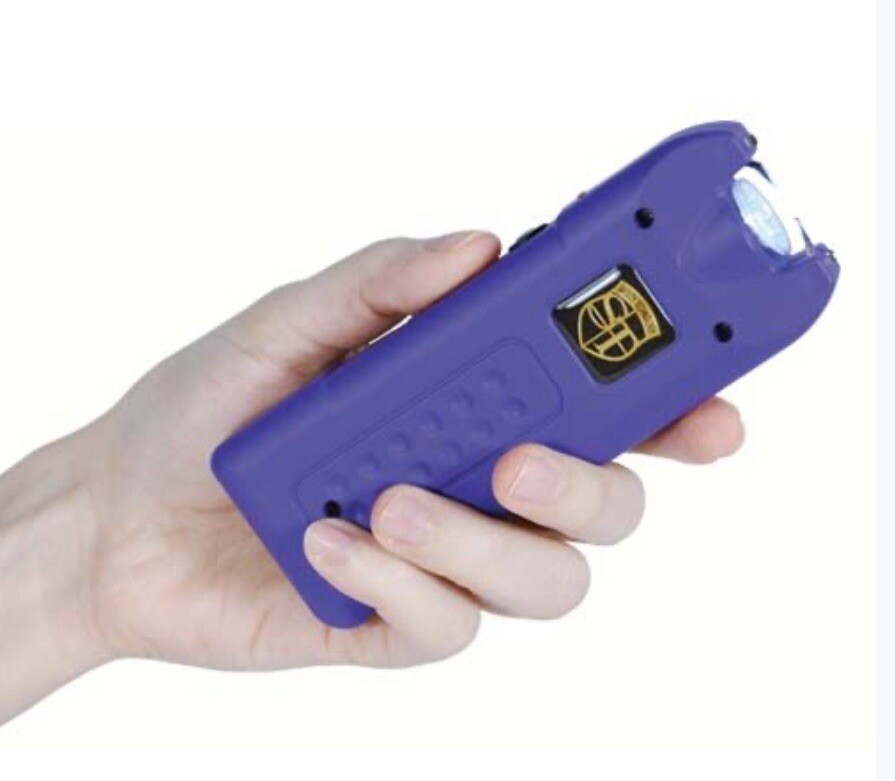 3-in-1 Strong Pain-Inducing Stun Gun, Alarm, Flashlight – PURPLE Self Defense
