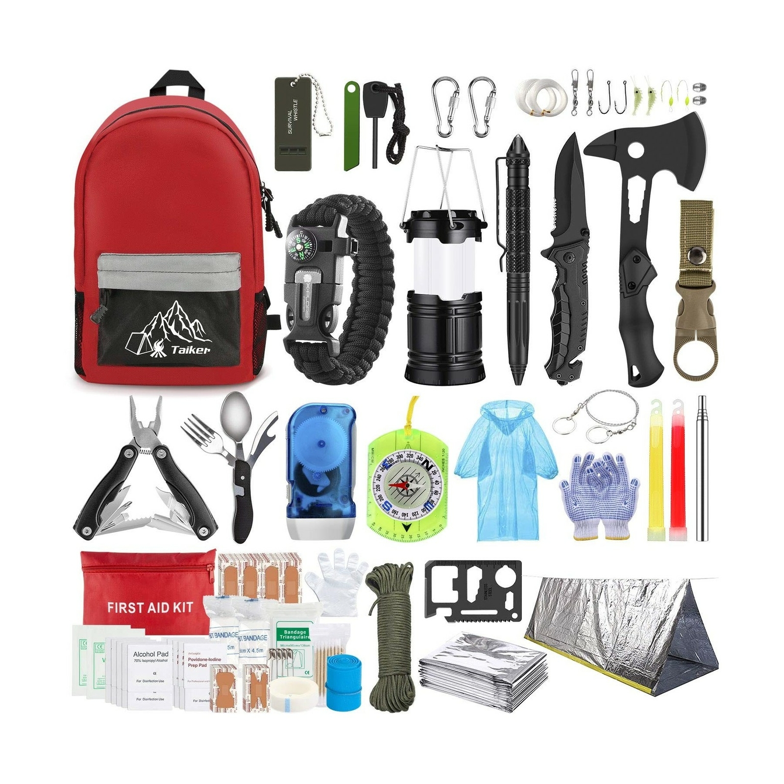 Emergency Survival Kit, 151 Pcs Survival Gear First Aid Kit, Outdoor Trauma B…
