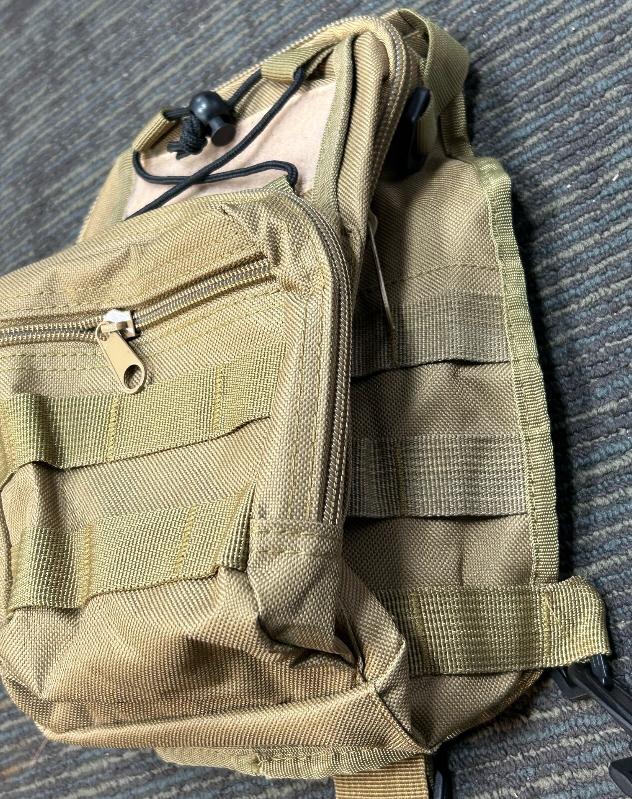 Shoulder Sling Bag Military Style Outdoor Compact Tan