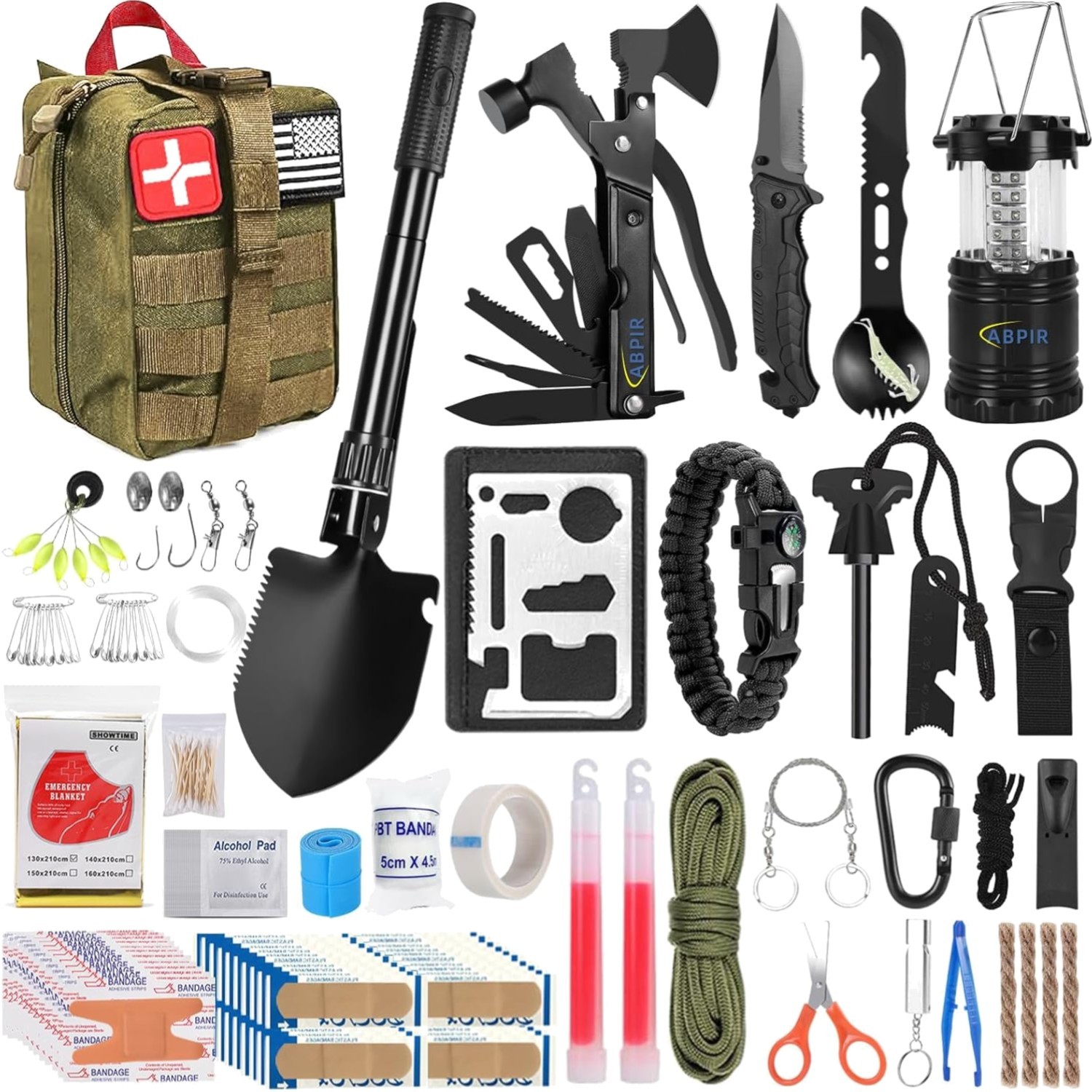 Survival Kit 170 Pcs First Aid Medical Gear Emergency Camping Backpacking