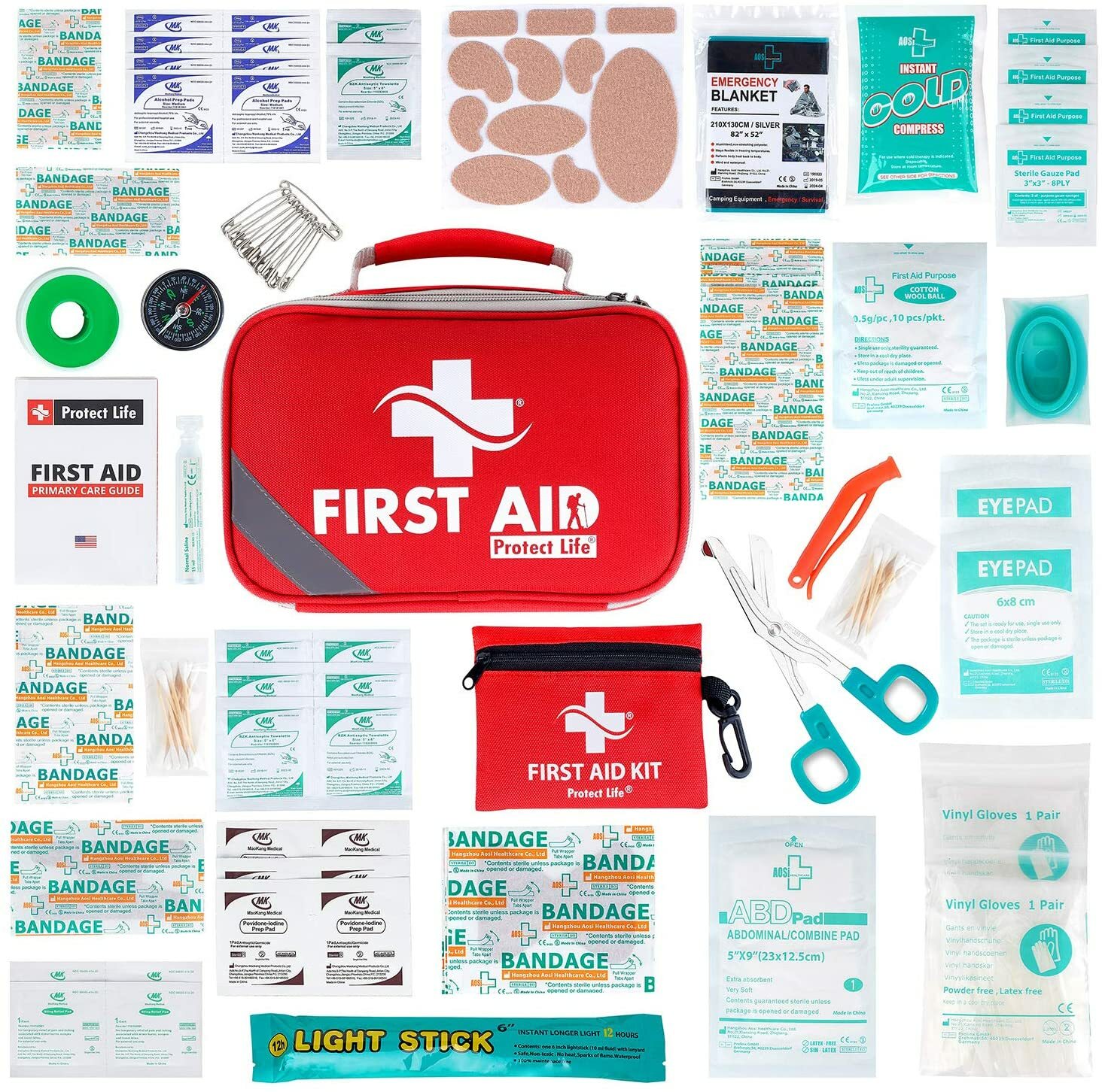 Emergency First Aid Medical Trauma Kit Camping Travel Survival Prep 250 Pieces