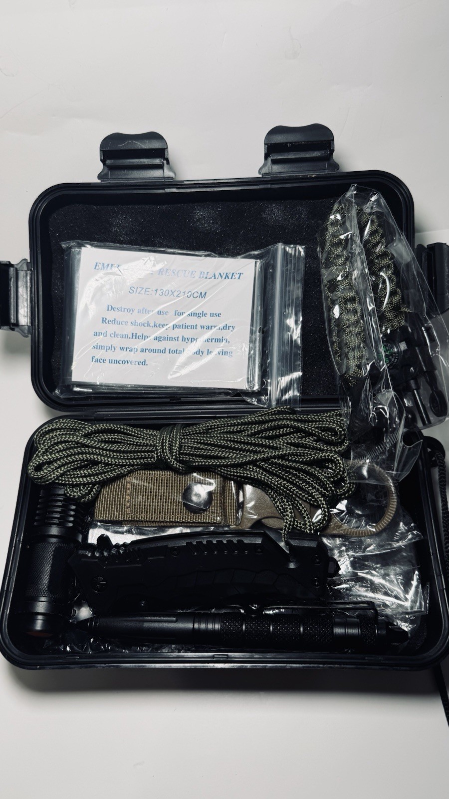 Emergency Survival Kit Waterproof Case Outdoor Camping Hiking Gear Set