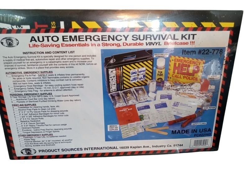 Emergency Auto Survival Kit – Life Savings Essentials in a Strong, Durable Vinyl