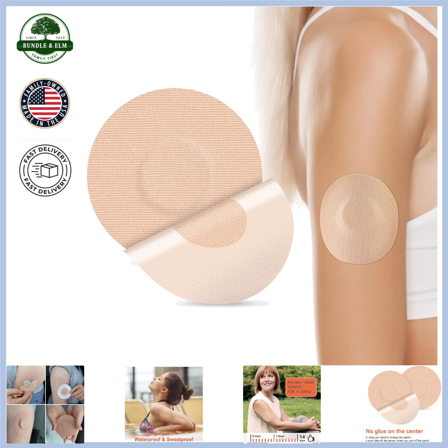 Breathable Waterproof Patches for Libre 1/2/3, Latex-Free and Hypoallergenic