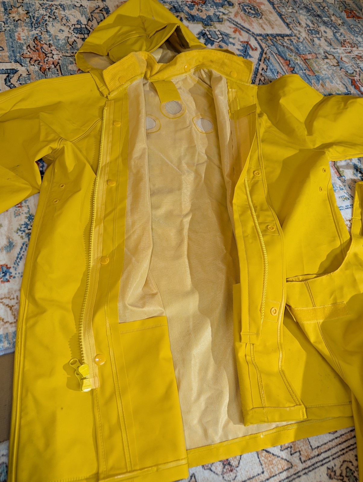 Stansport Commercial Rainsuit Foul Weather Coat And Bib Double Knee Size Small