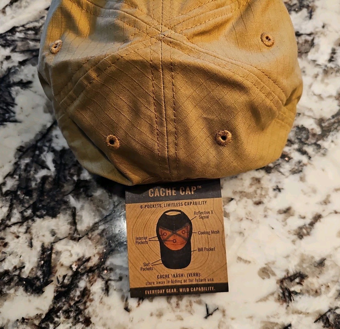 Wazoo Patch Cache Cap – 6 Secret Pocket Hat (Coyote Brown) Updated Version