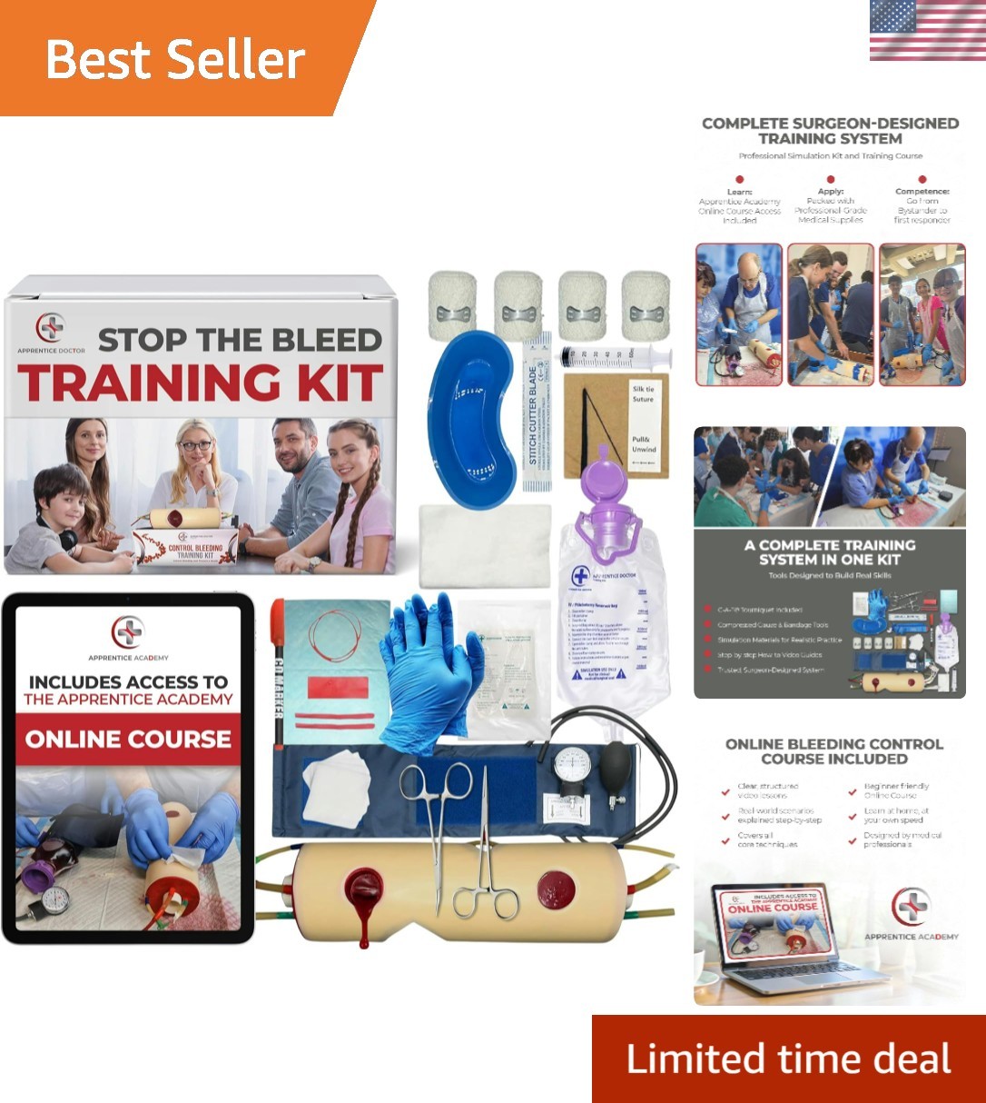 Accredited Bleeding Control Kit with Online Course: Master Emergency Response