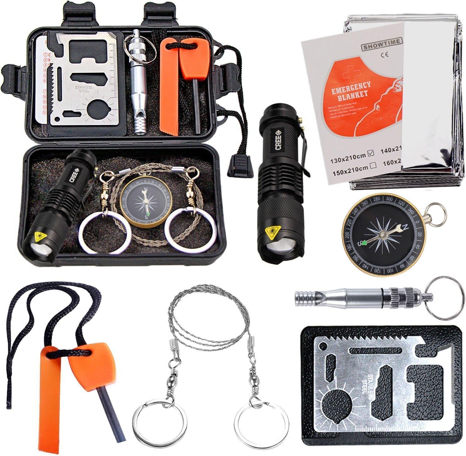 Survival Kit Outdoor Emergency Gear Kit for Camping Hiking Travelling or Adventu