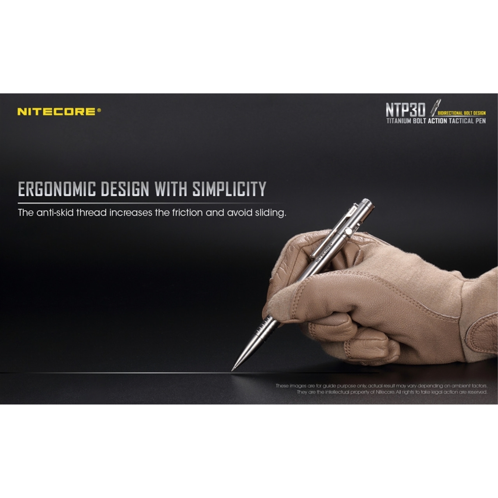 ~NEW~ Nitecore NTP30 Titanium Bidirectional Bolt Action Tactical Pen