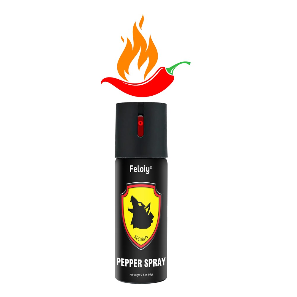 1 Bottle Feloiy Pepper Spray Maximum Strength 2oz 16 ft Black Self Defense
