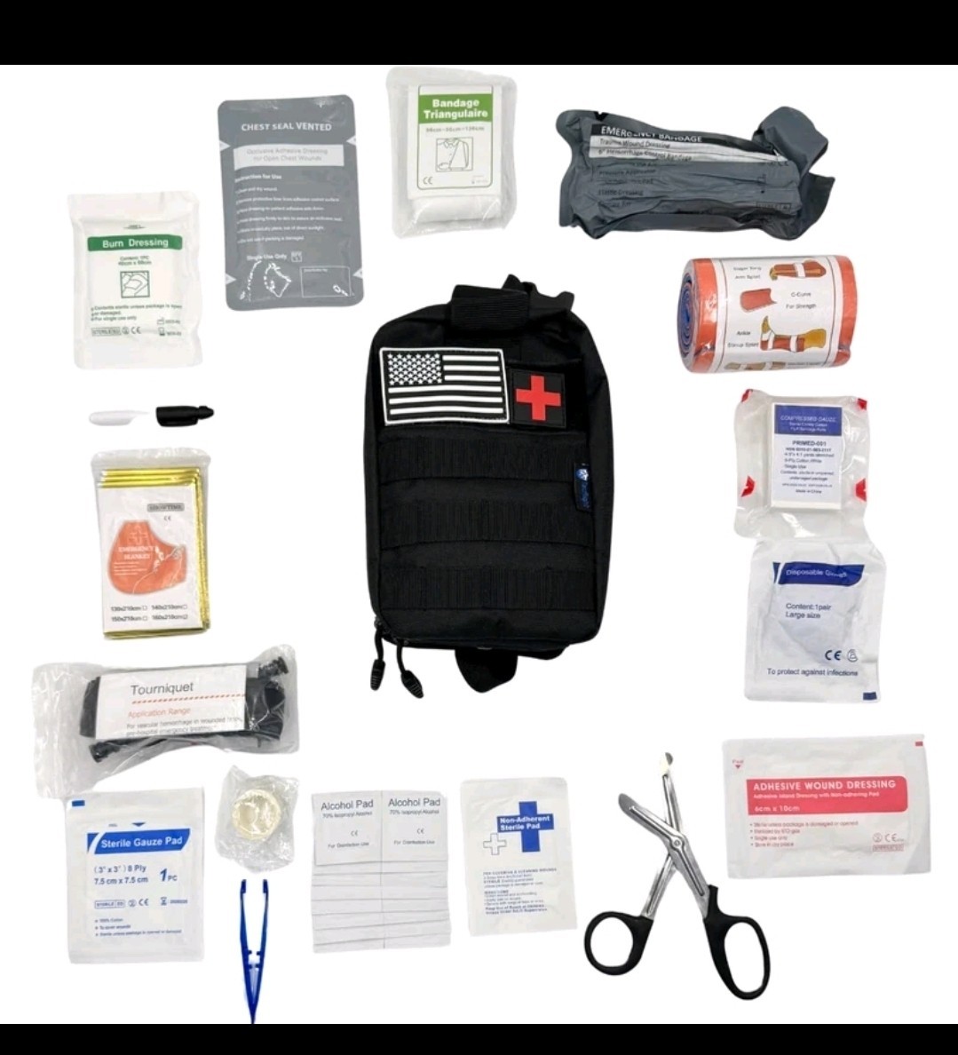 Tacright Trauma Survival Kit V2 Compact Waterproof Emergency Kit 82 Pieces