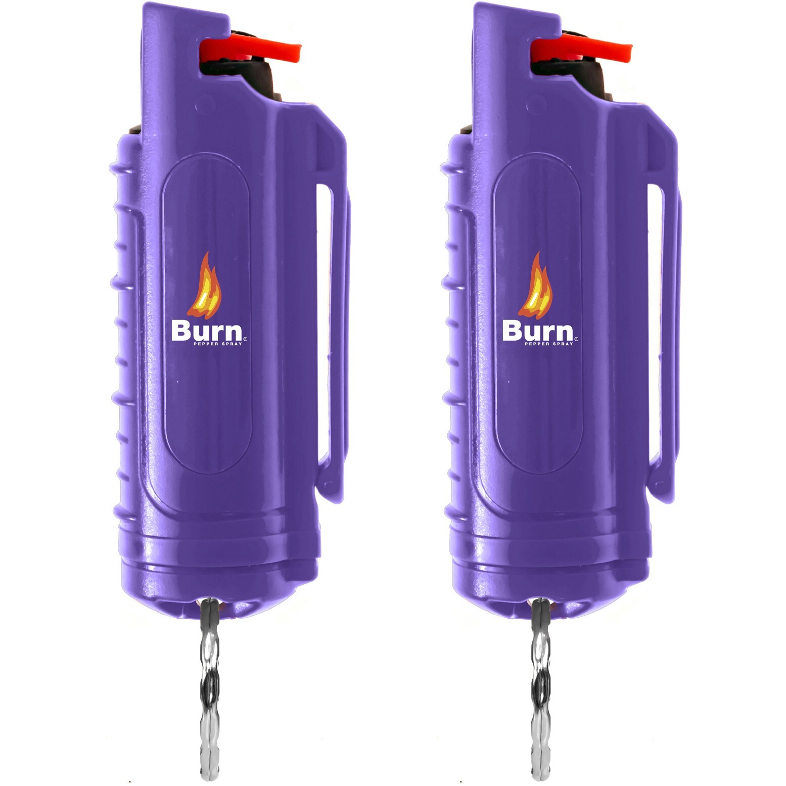 2 Pack Burn Max Strength Pepper Spray for Self Defense in Purple Keychain Cases