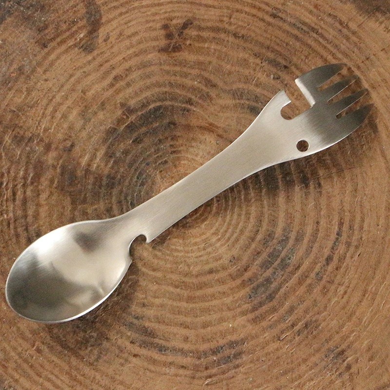 5-in-1 Camping Spork Multi-Tool Stainless Steel Fork Spoon Bottle Opener 3 Color