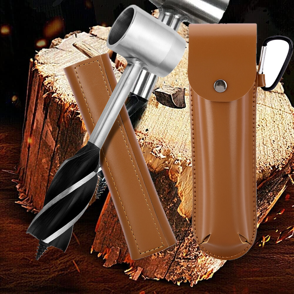 2pc Survival Settlers Tool Outdoor Bushcraft Hand Auger Wrench Woodworking Drill
