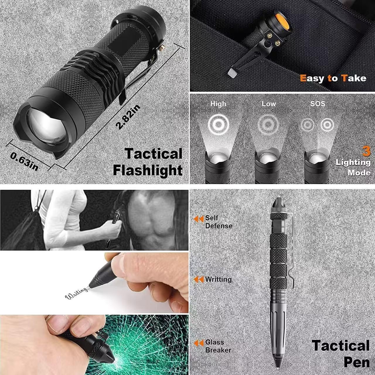12-in-1 Survival Gear Kit: Perfect Christmas Birthday Gifts for Men Dad Husband