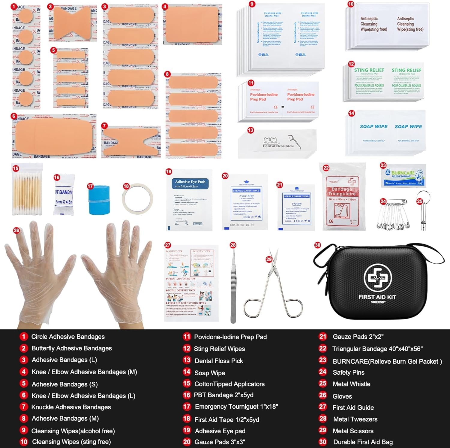 Mini First Aid Kit – 150 Piece Small Waterproof Hard Shell Medical Kit for Home,
