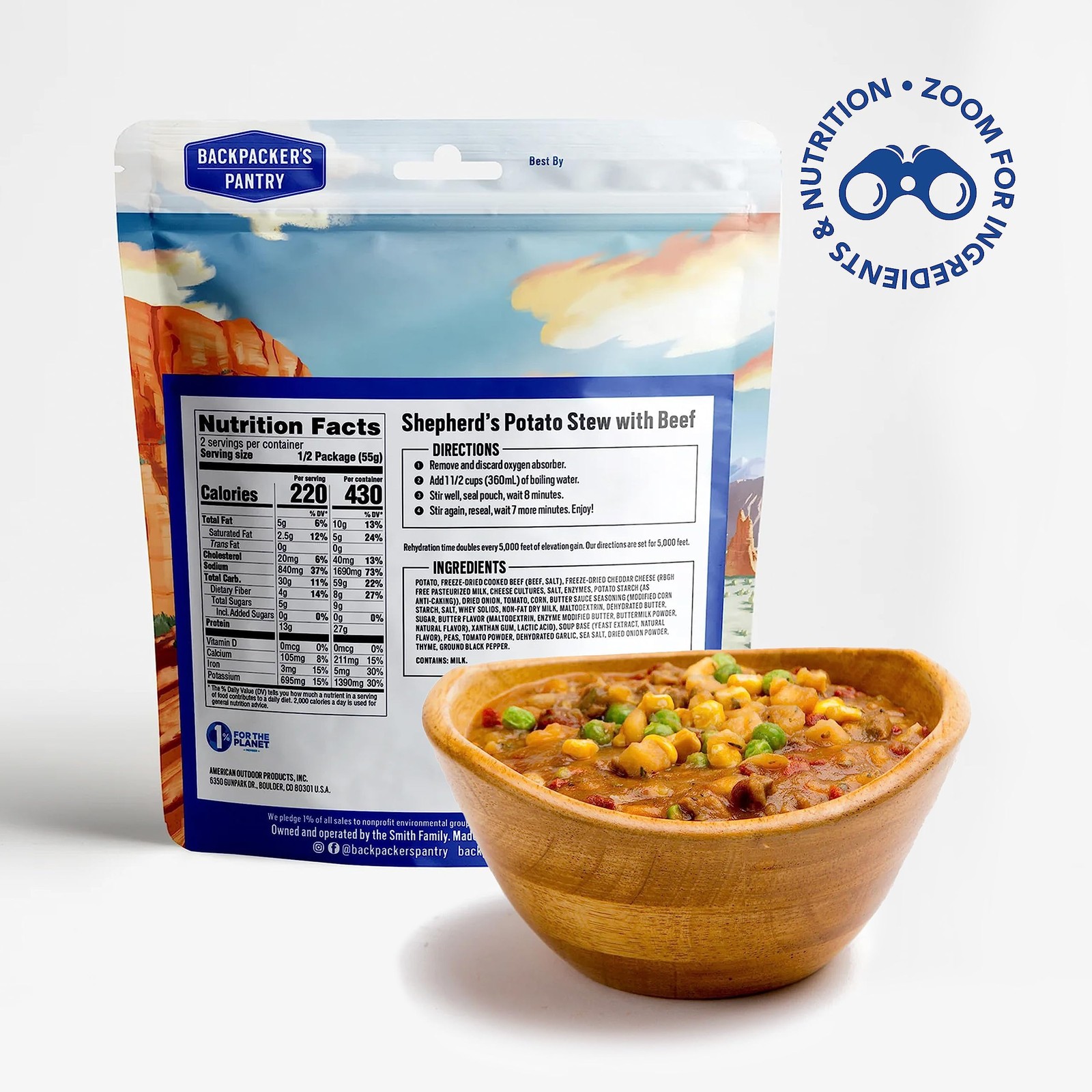 Backpacker’s Pantry Shepherd’s Potato Stew with Beef – Freeze Dried 1 Count