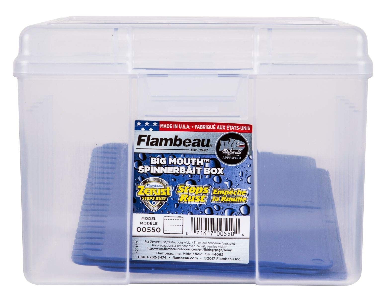 Outdoors 00330 Medium Spinnerbait Box, Fishing Bait and Lure Organizer, Clear
