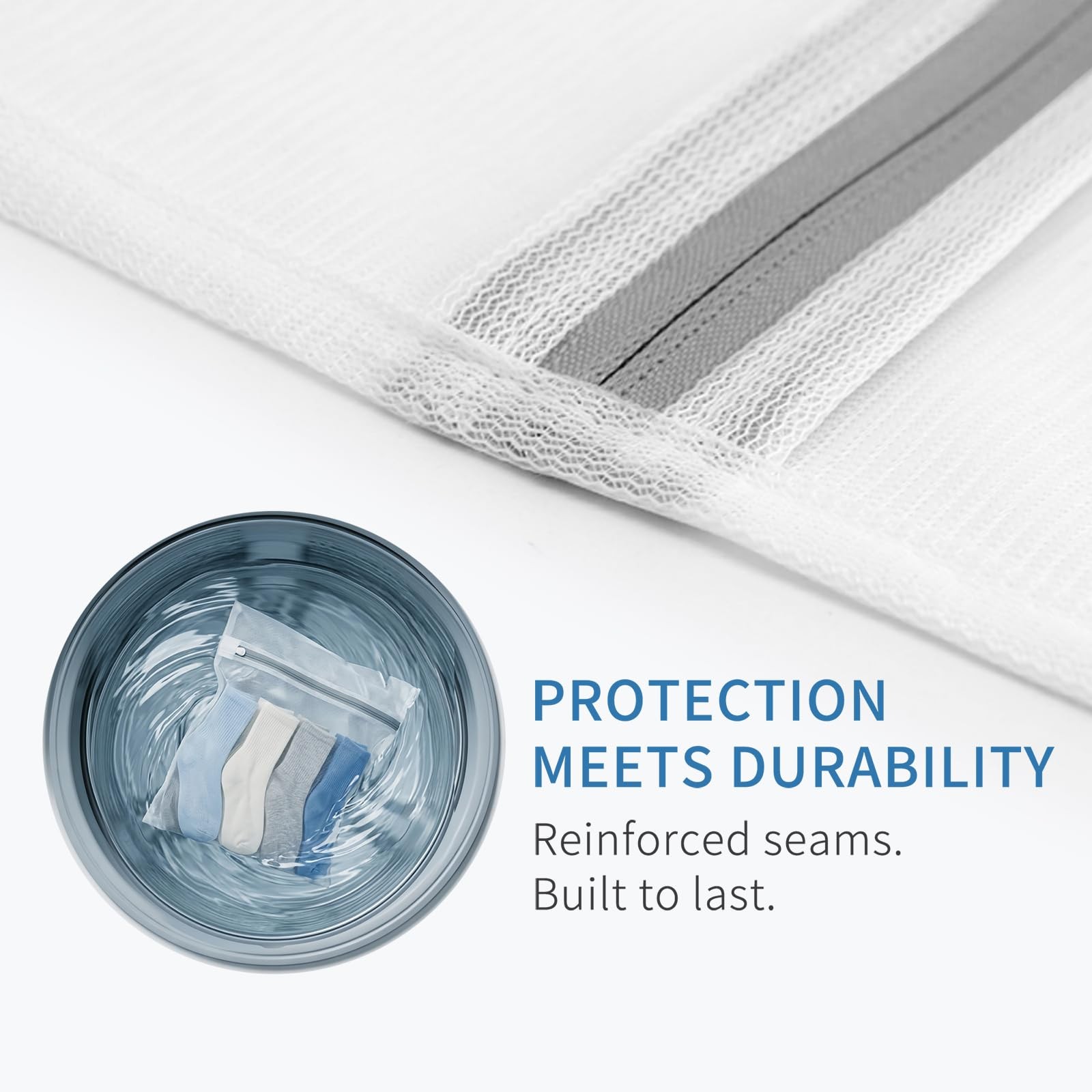 Muchfun 3Pcs Durable Fine Mesh Laundry Bags 1Large, 1Medium, 1Small, White