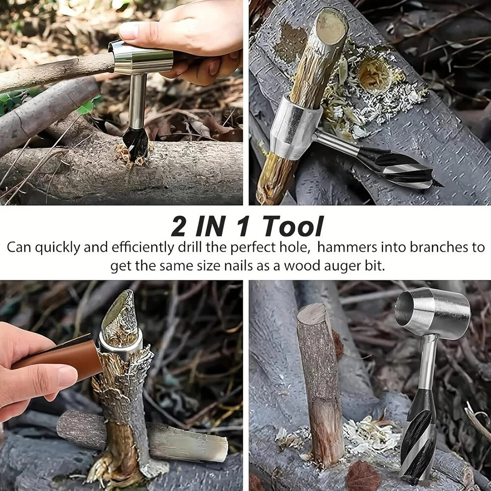Auger Wrench Outdoor Hand Drill Survival Gear Tool Jungle Camping Bushcraft Kits