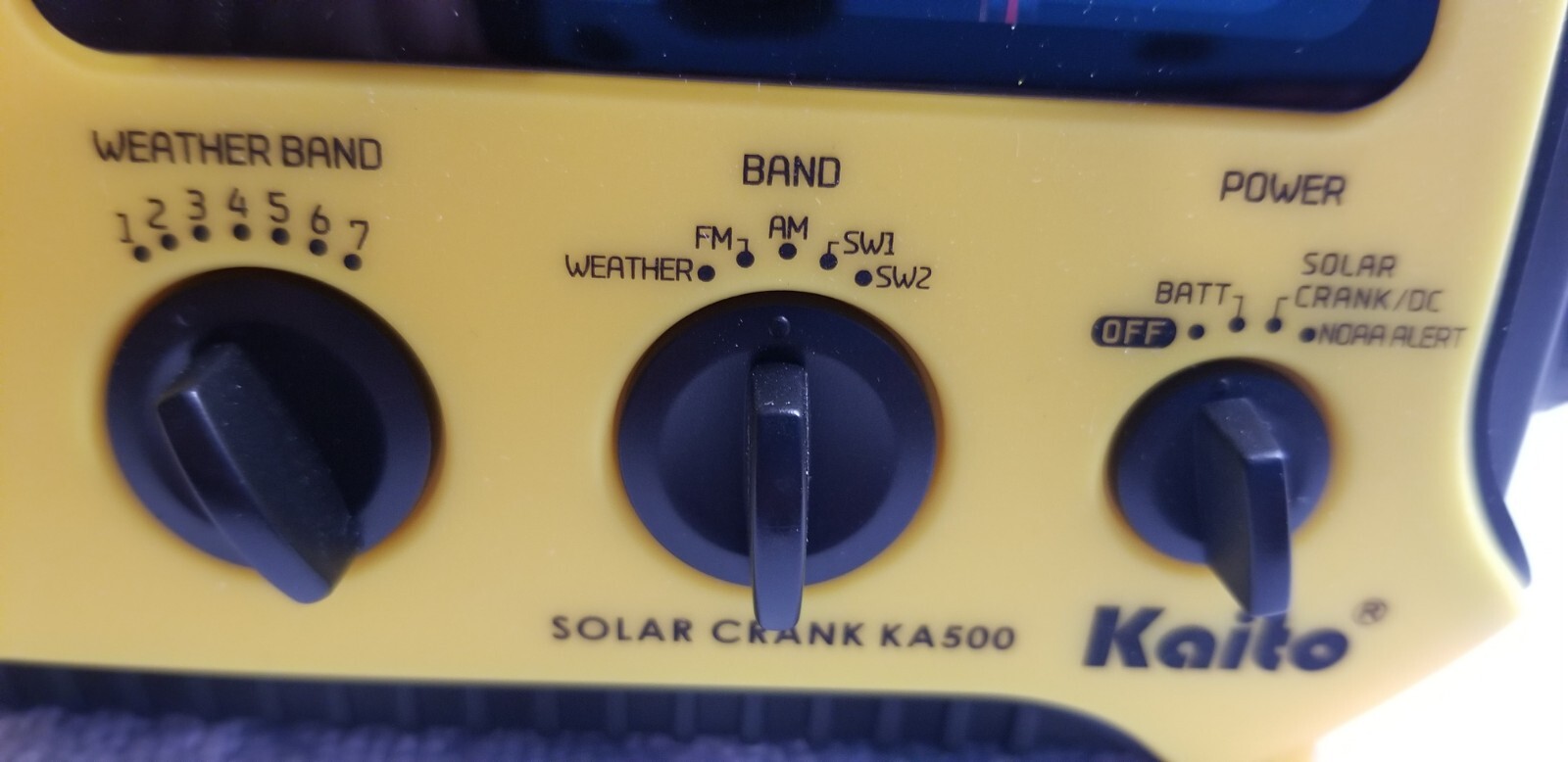Kaito Portable Radio Emergency Solar + Hand Crank Powered KA500 Yellow Voyager