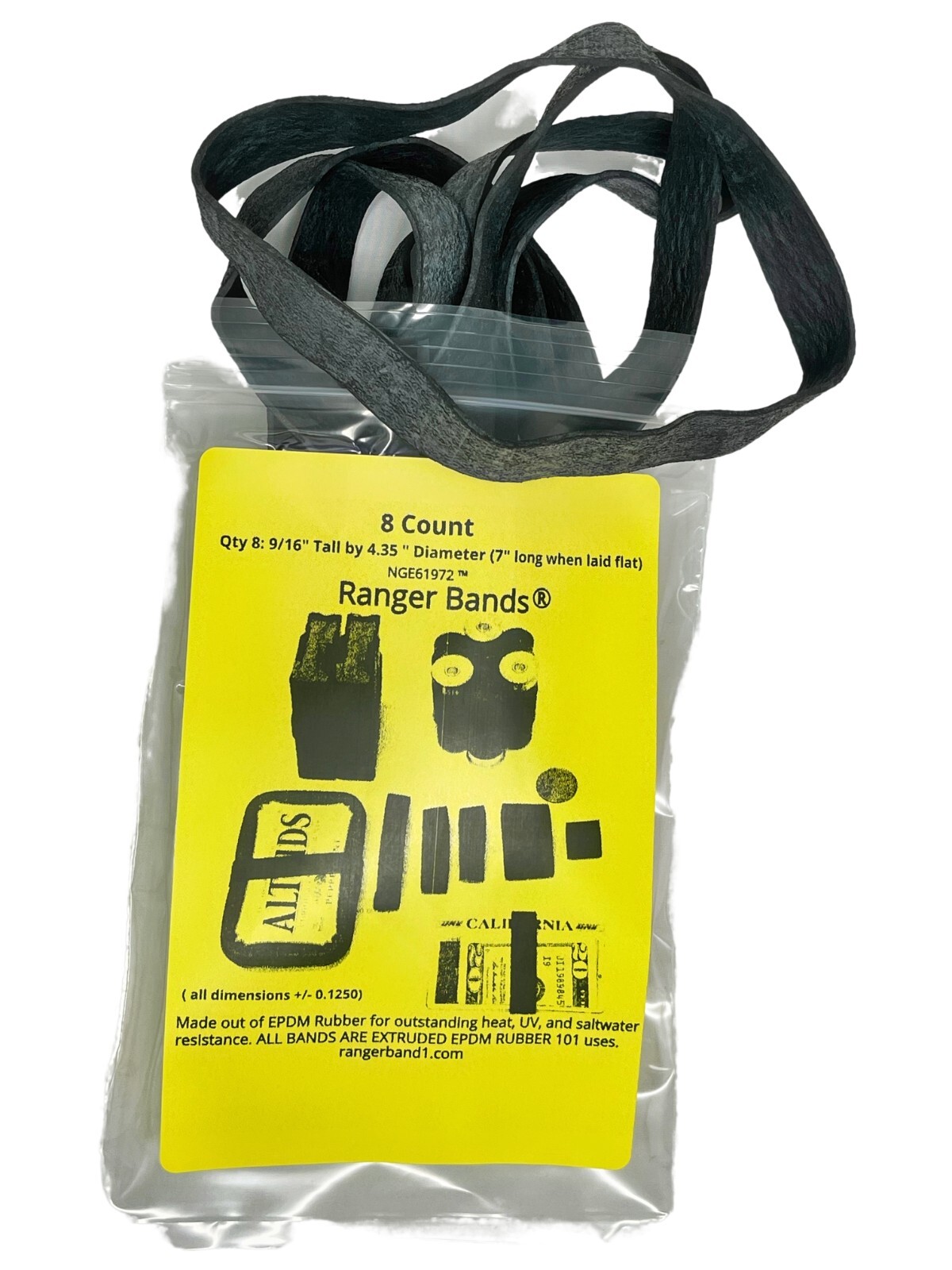 Ranger Bands® 8 XXX LG Heavy Duty EPDM Rubber Tactical Bands Survival Gear USA