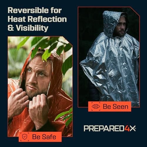 Lightweight Emergency Mylar Poncho with Hood – Compact Survival Rain Gear for Hi