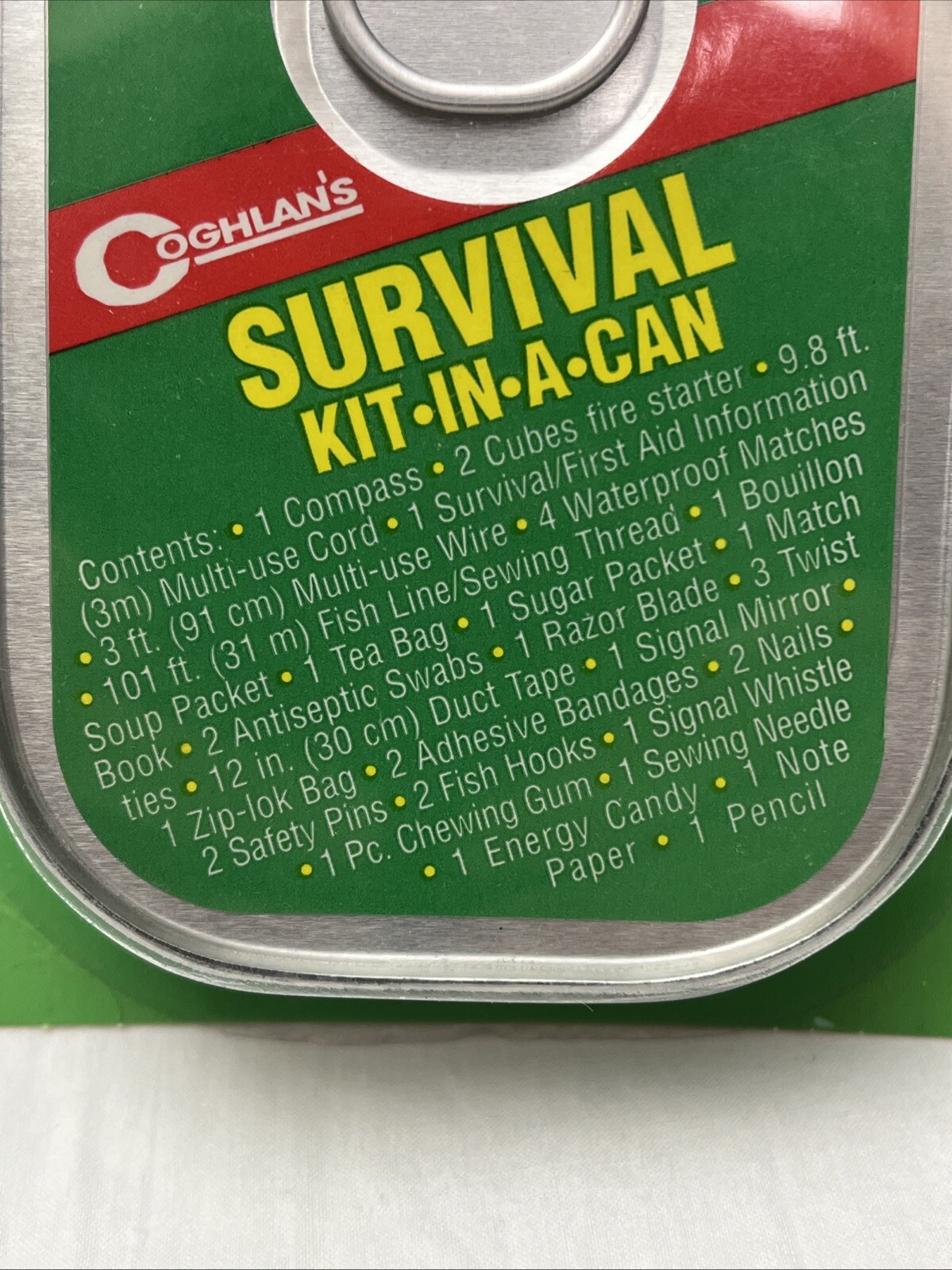Coghlans 9850 Survival Kit in a Can 38 Items Vintage New Old Stock 1997