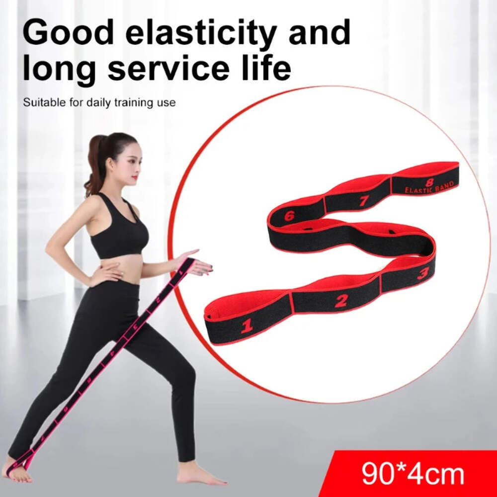 8 Section Style Dance Yoga Stretching Belt Pilates Fitness Tension Digital Elast