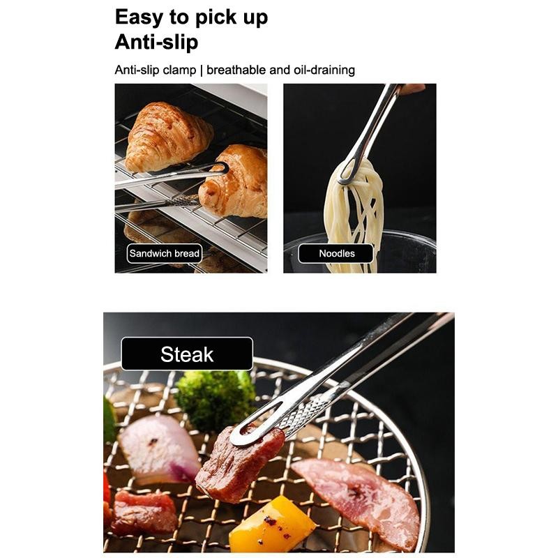 StainlessSteel FoodClipsKitchen Clips Korean Barbecue Tweezers Extended Barbecue