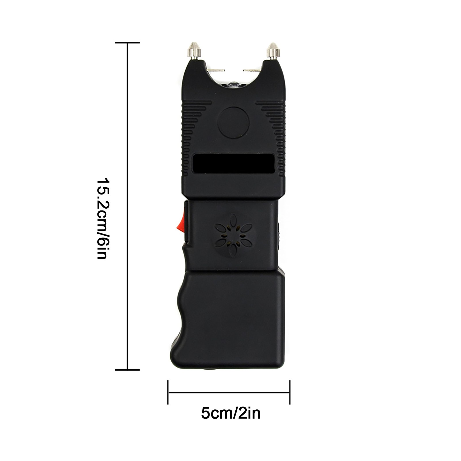 Rechargeable Stun Gun LED Flashlight Portable Self Defense Device Black